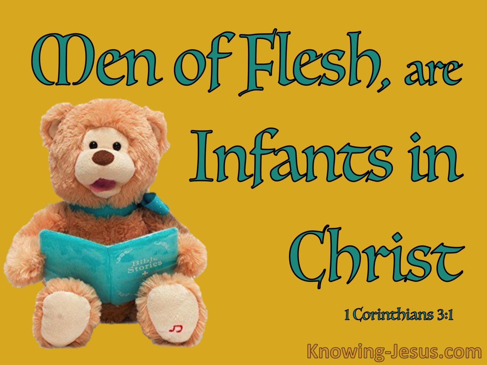 1 Corinthians 3:1 Men Of Flesh Are Infants In Christ (aqua)